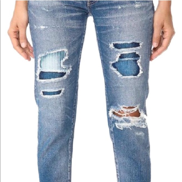 MOUSSY MV Repair Distressed Jeans 28